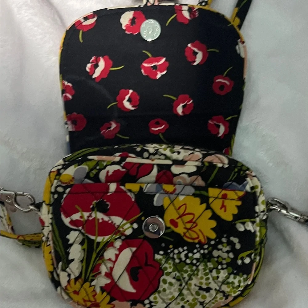 Vera Bradley Floral Crossbody Bag in Red and Green